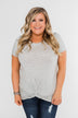 Knot This Time Striped Top- Heather Grey
