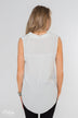 Taking Chances Collar Tank Top- White