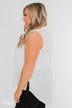 Taking Chances Collar Tank Top- White