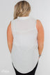 Taking Chances Collar Tank Top- White