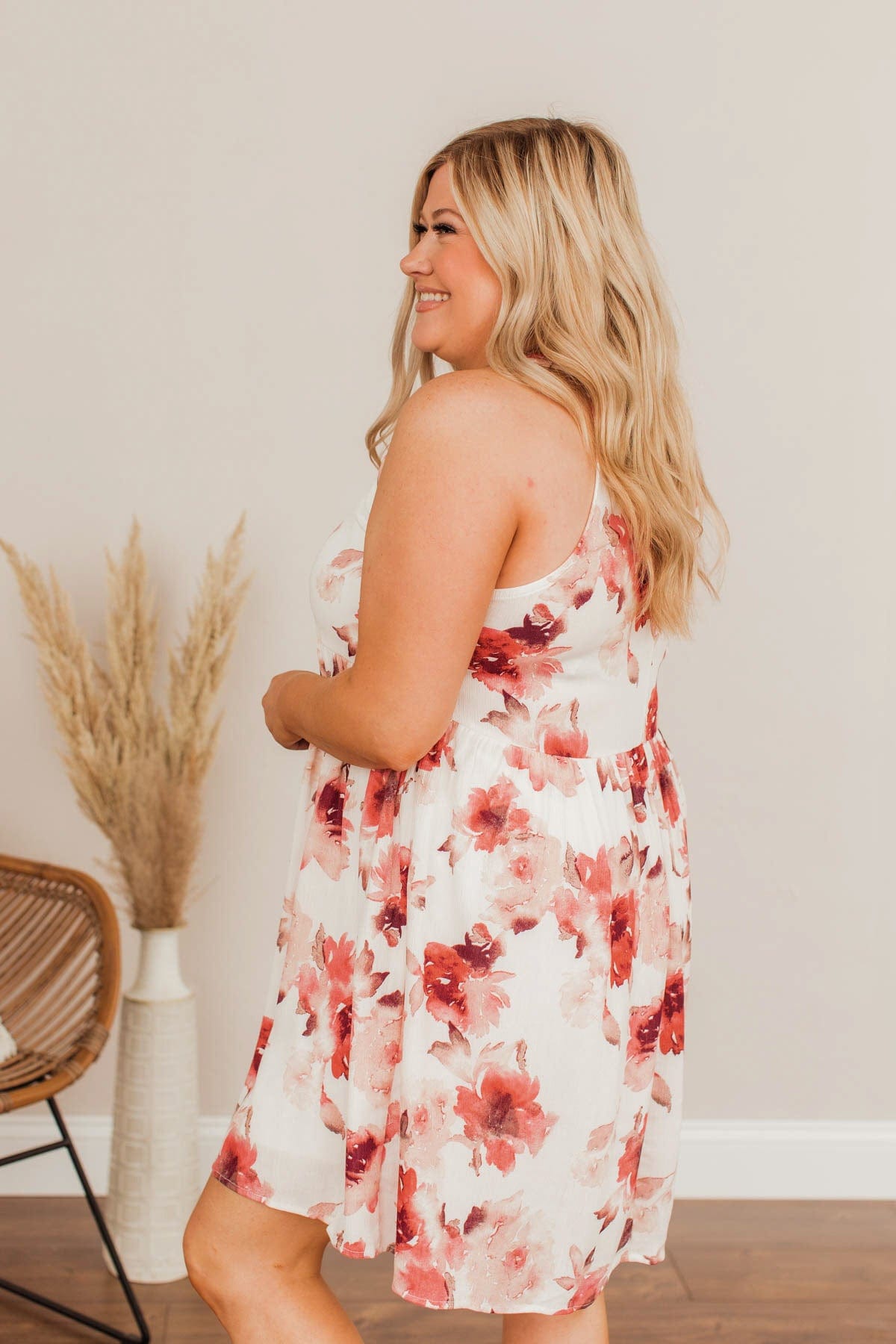 No Filter Needed Floral Mini Dress- Ivory