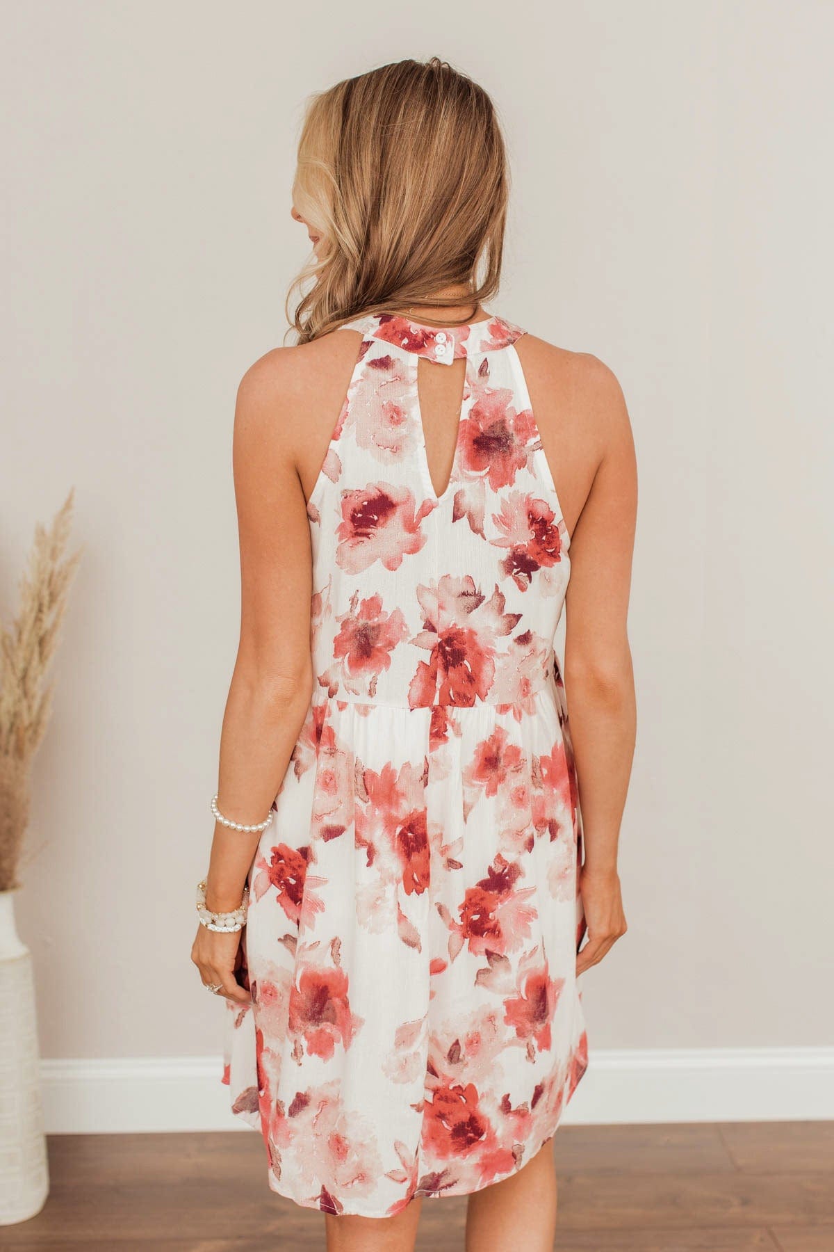 No Filter Needed Floral Mini Dress- Ivory