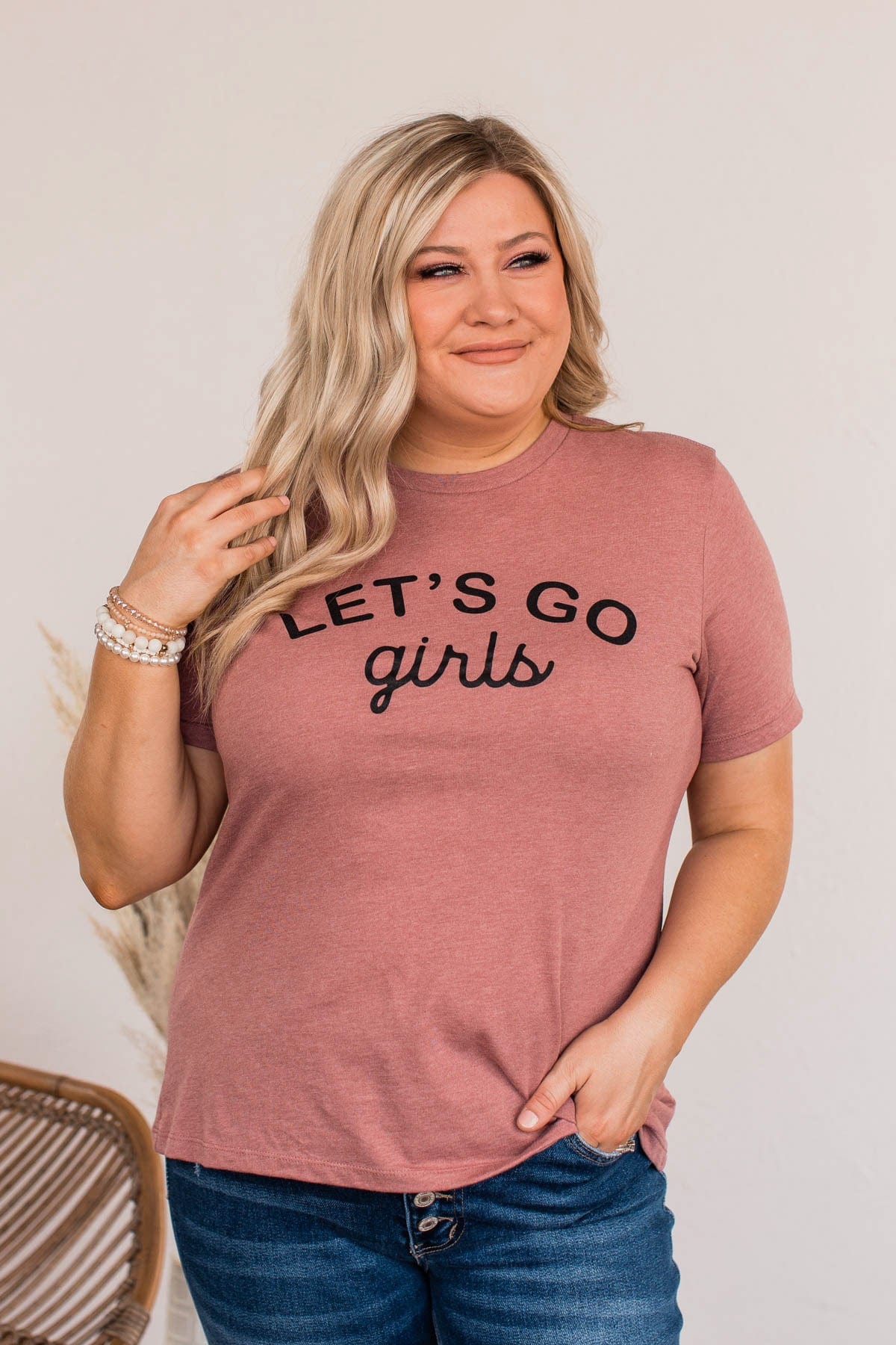 "Let's Go Girls" Graphic Tee- Mauve