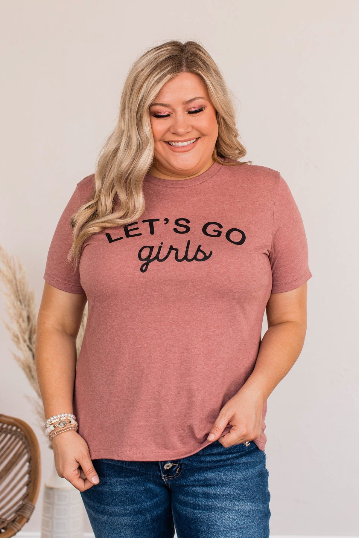 "Let's Go Girls" Graphic Tee- Mauve