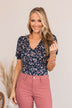 Dancing Queen Floral Bodysuit- Navy