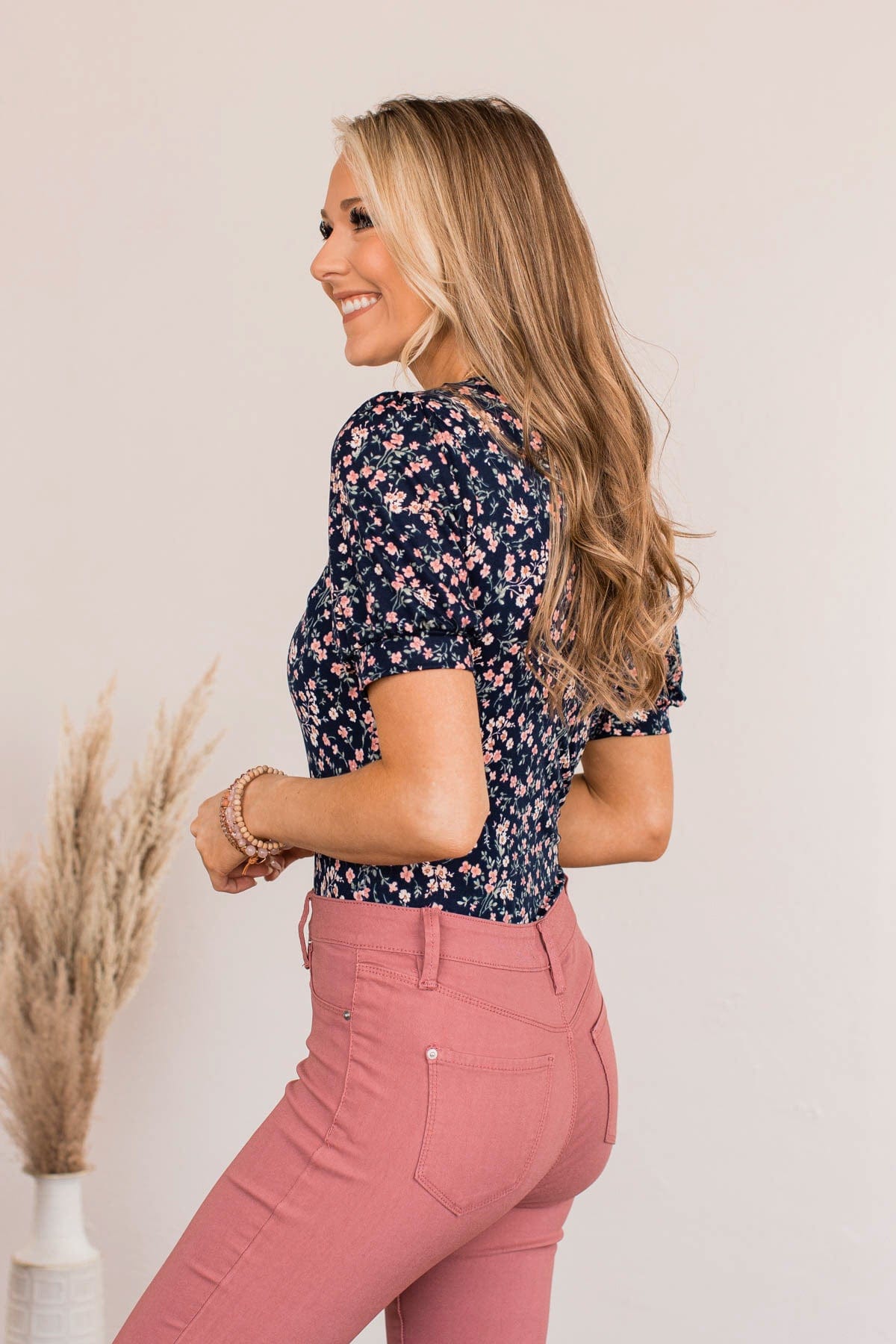 Dancing Queen Floral Bodysuit- Navy