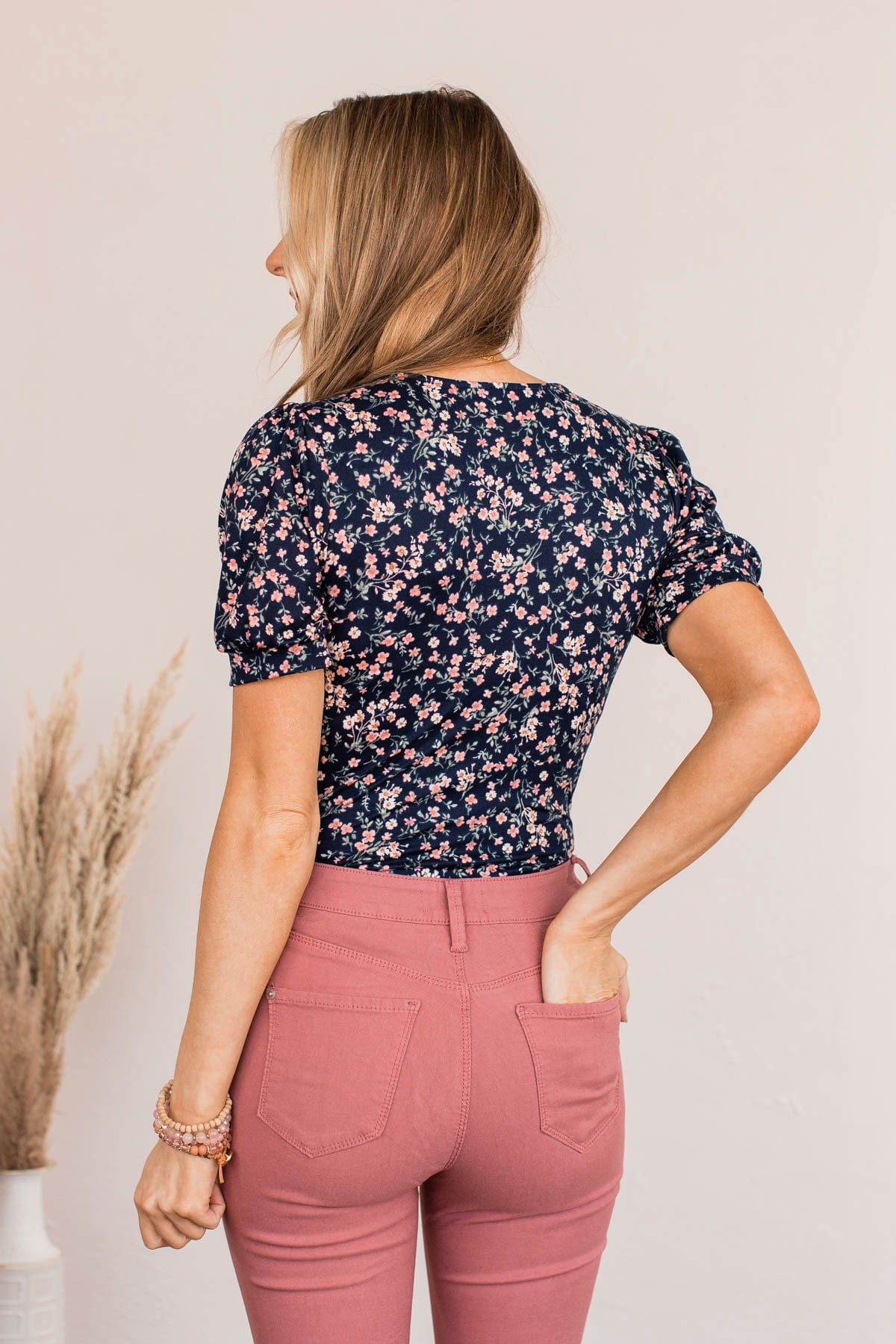 Dancing Queen Floral Bodysuit- Navy