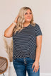 Penny For Your Thoughts Tie Front Top- Navy