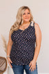 Together As One Floral Tank Top- Dark Blue