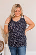 Together As One Floral Tank Top- Dark Blue
