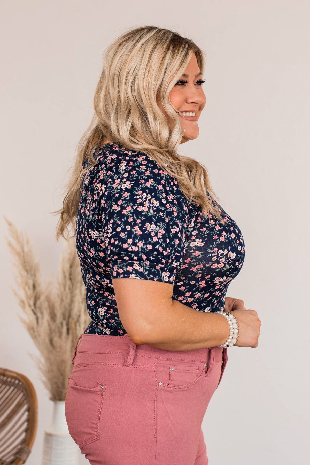 Dancing Queen Floral Bodysuit- Navy