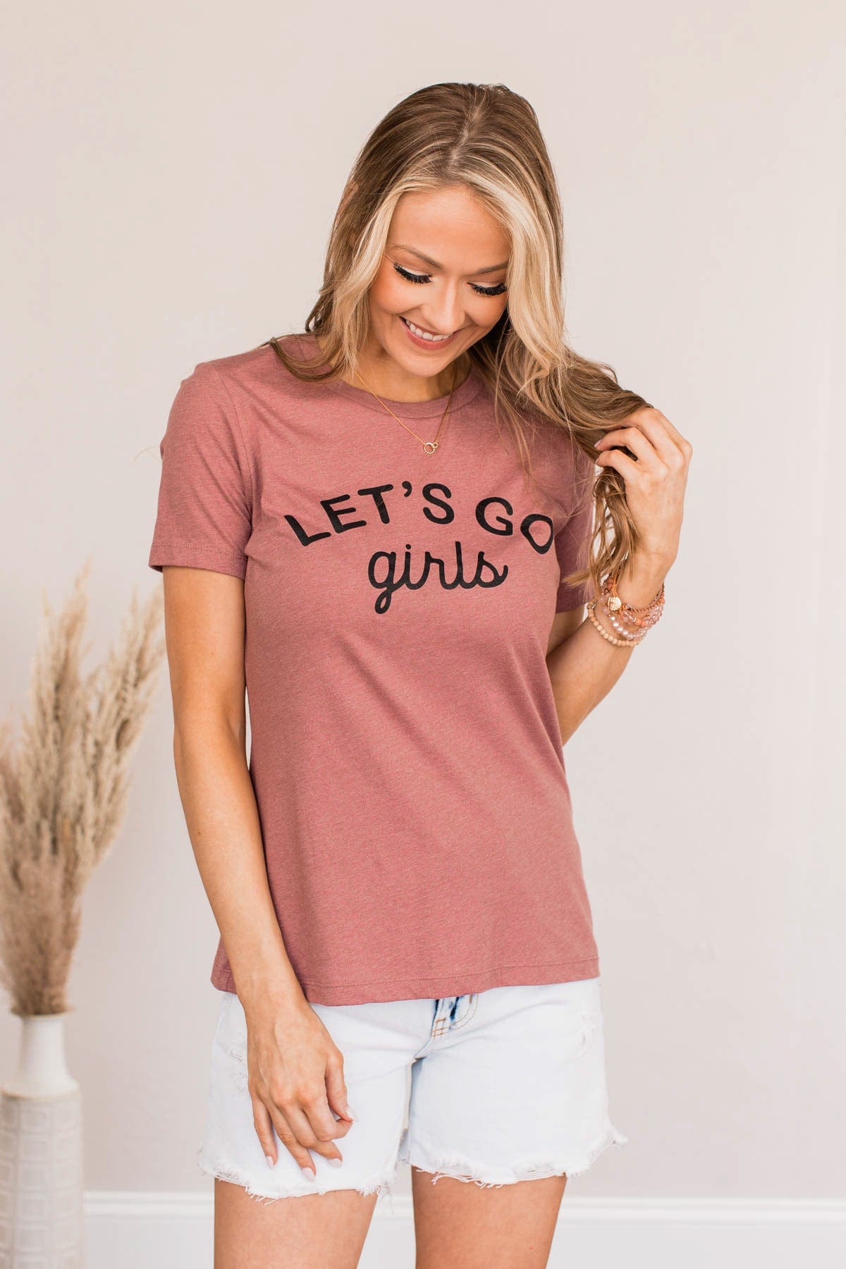 "Let's Go Girls" Graphic Tee- Mauve