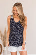 Together As One Floral Tank Top- Dark Blue