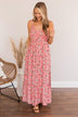 Never Want To Leave Floral Maxi Dress- Pink