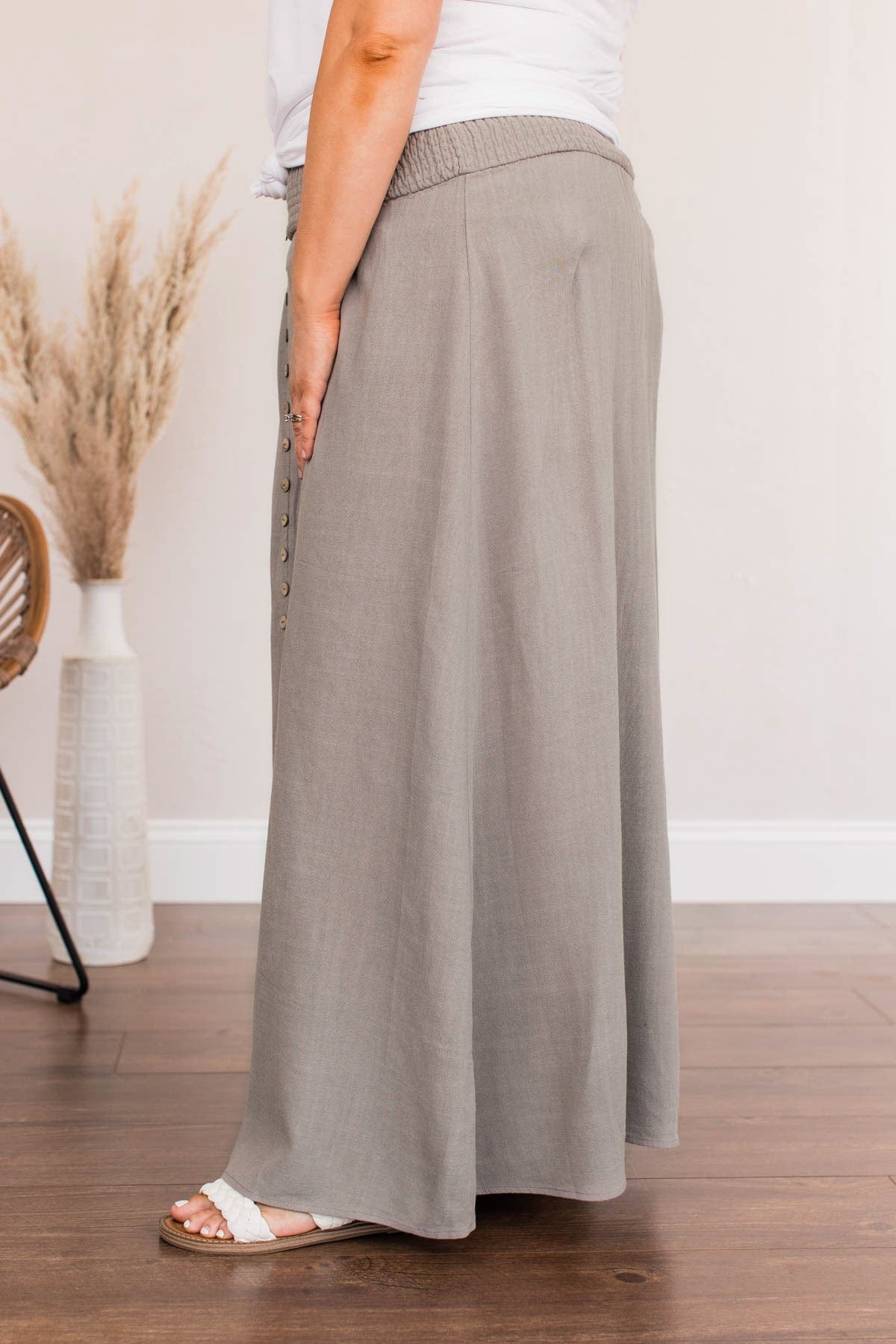 Never Stop Creating Maxi Skirt- Gray