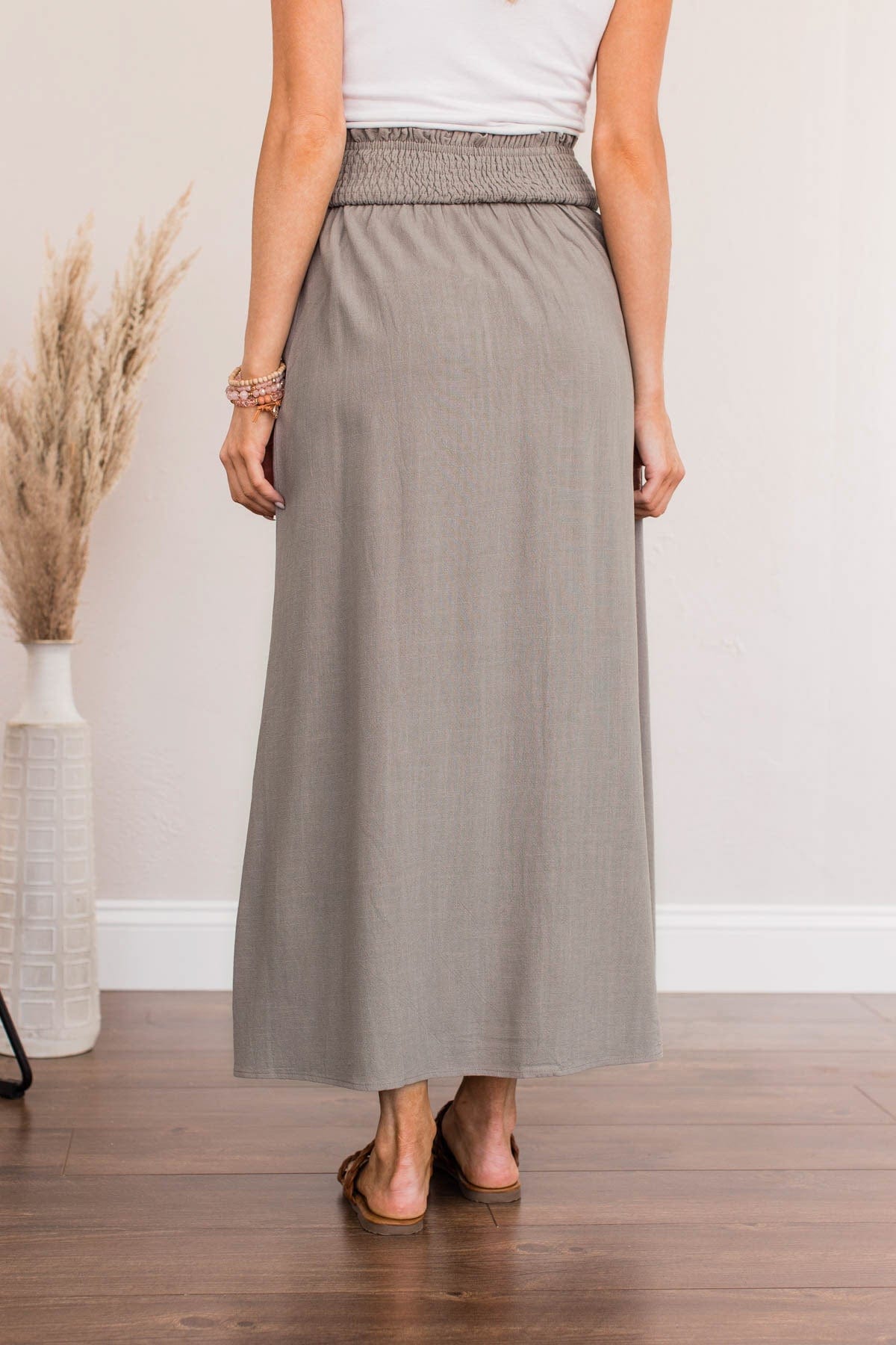 Never Stop Creating Maxi Skirt- Gray