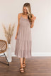 Muted Moments Button Dress- Dusty Lavender