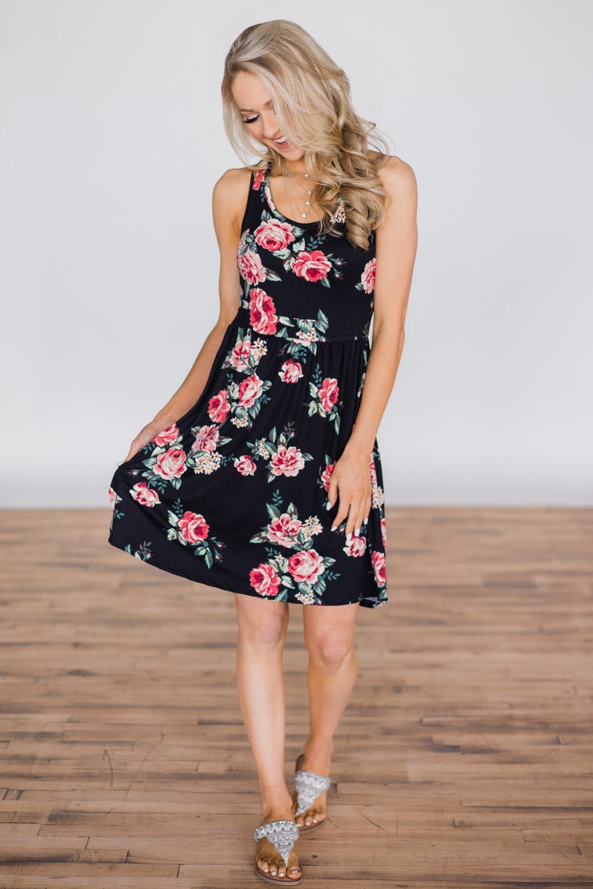 I'm Into You Deep Navy Floral Dress