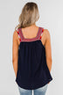 Familiar To You Wide Strap Tank Top- Navy