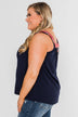 Familiar To You Wide Strap Tank Top- Navy