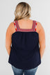 Familiar To You Wide Strap Tank Top- Navy