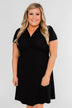 Tell Me More Front Knot Dress- Black