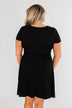Tell Me More Front Knot Dress- Black