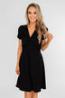 Tell Me More Front Knot Dress- Black