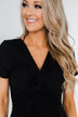 Tell Me More Front Knot Dress- Black