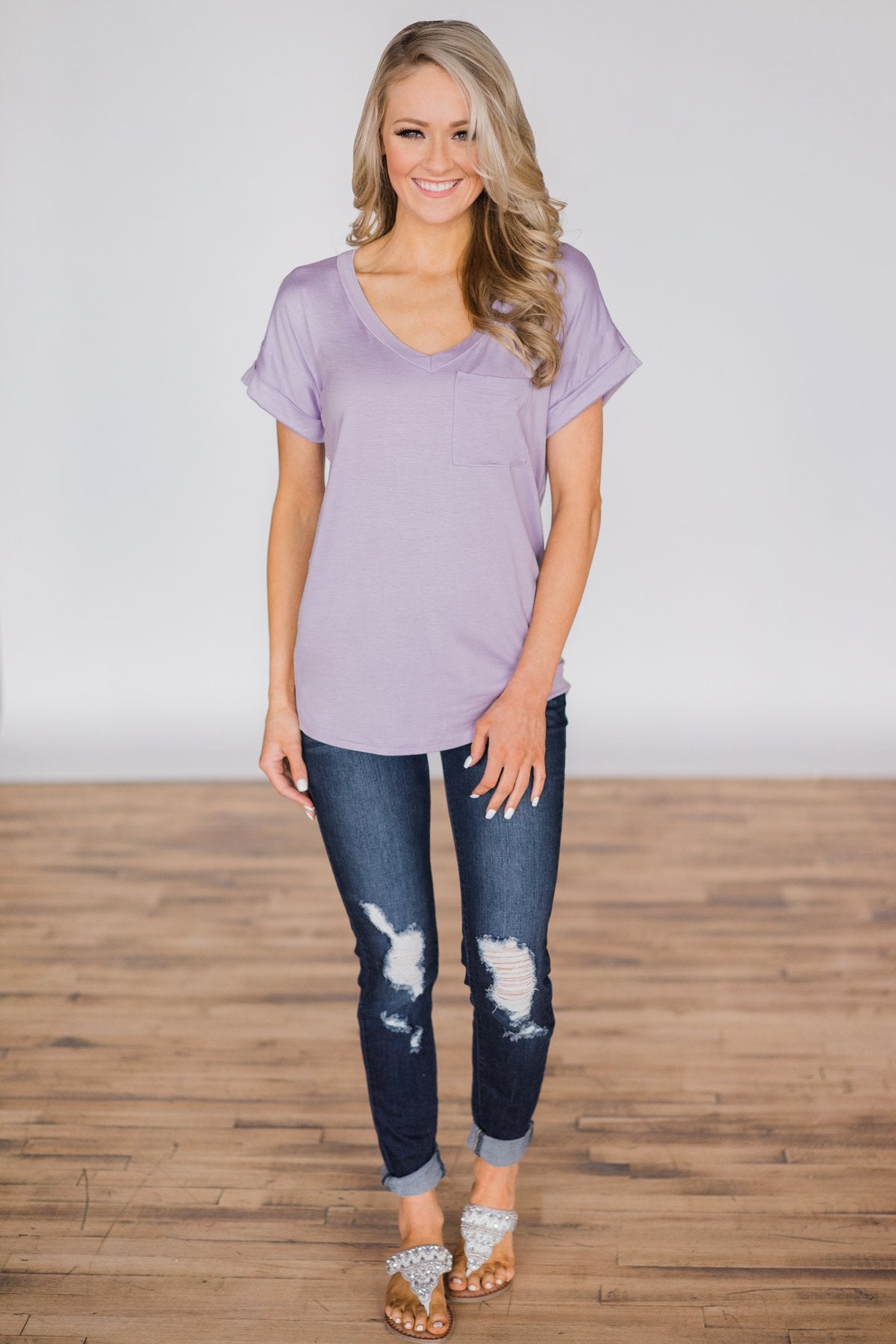 The Perfect Pocket Tee - Lavender