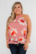 Love At Last Floral Halter Tank Top- Mauve