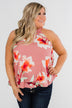 Love At Last Floral Halter Tank Top- Mauve