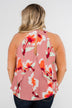 Love At Last Floral Halter Tank Top- Mauve