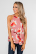 Love At Last Floral Halter Tank Top- Mauve