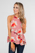 Love At Last Floral Halter Tank Top- Mauve