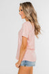 Made To Shine Short Sleeve Star Top- Pink & Gold