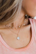2 Tier Pearl & Diamond Studs Necklace- Rose Gold