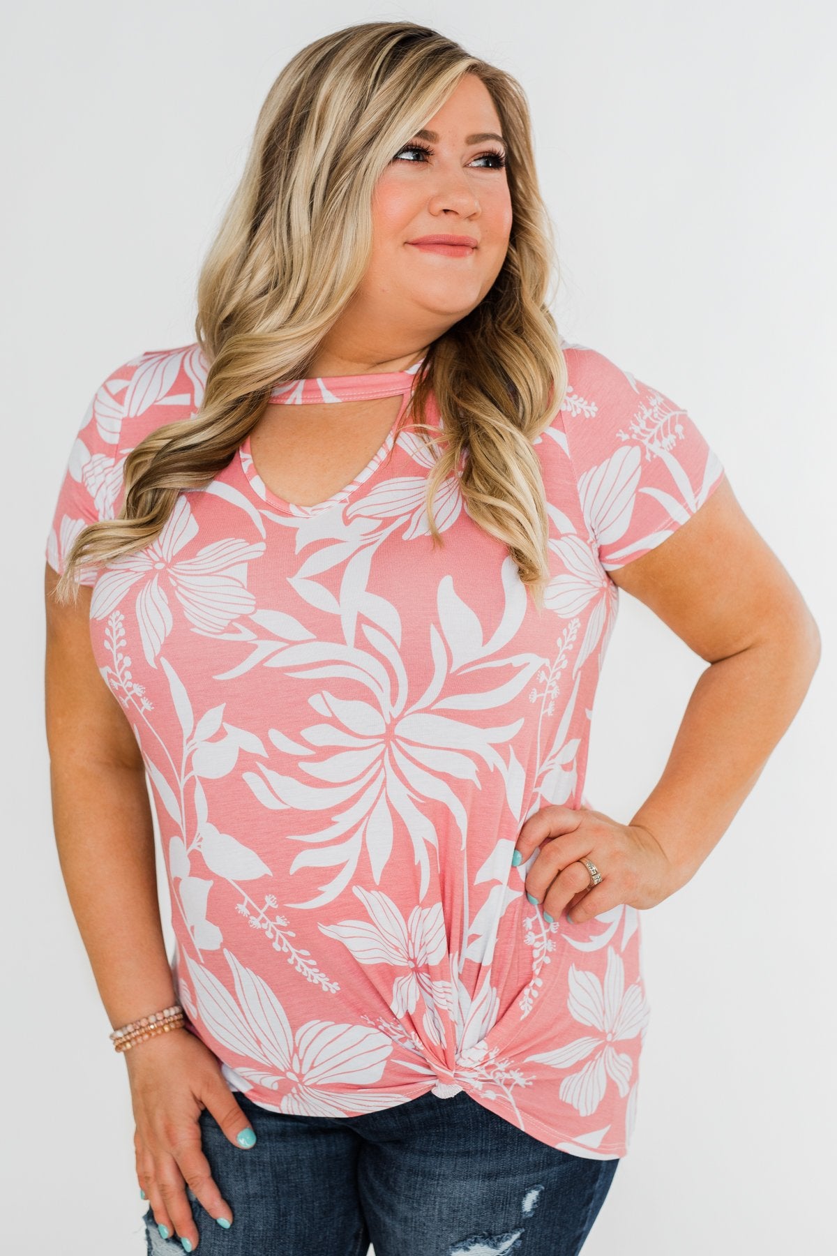 Tropical Adventure Knot Top- Pink