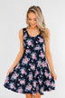 Enchanted Evening Floral Dress- Navy