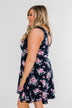 Enchanted Evening Floral Dress- Navy