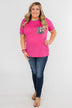 Time of our Life Leopard Pocket Top- Fuchsia