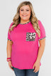 Time of our Life Leopard Pocket Top- Fuchsia