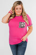 Time of our Life Leopard Pocket Top- Fuchsia