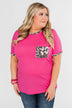 Time of our Life Leopard Pocket Top- Fuchsia