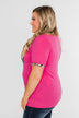 Time of our Life Leopard Pocket Top- Fuchsia
