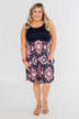 Full of Excitement Printed Dress- Navy