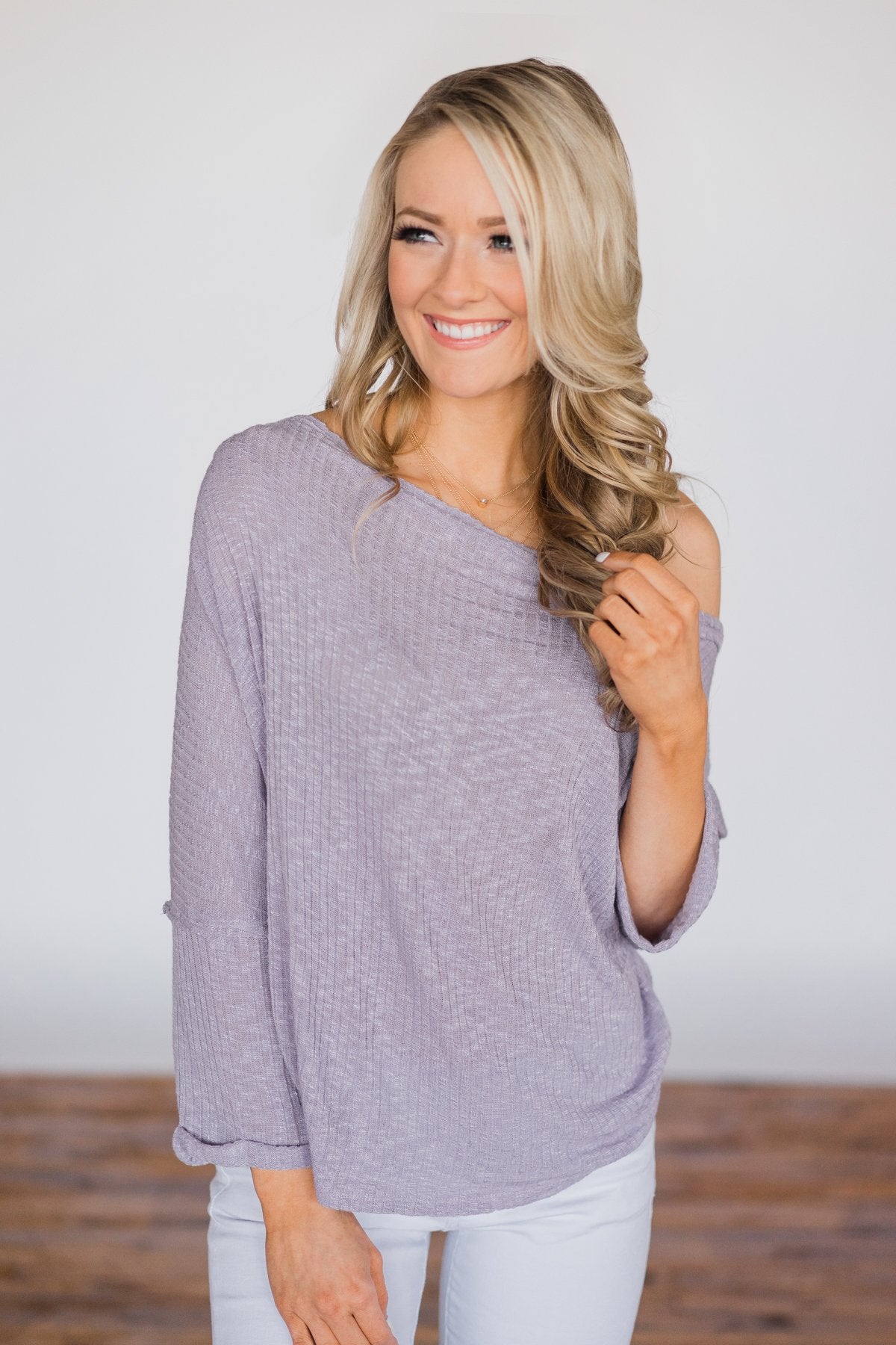 Cozy in Spring Lavender Knot Top
