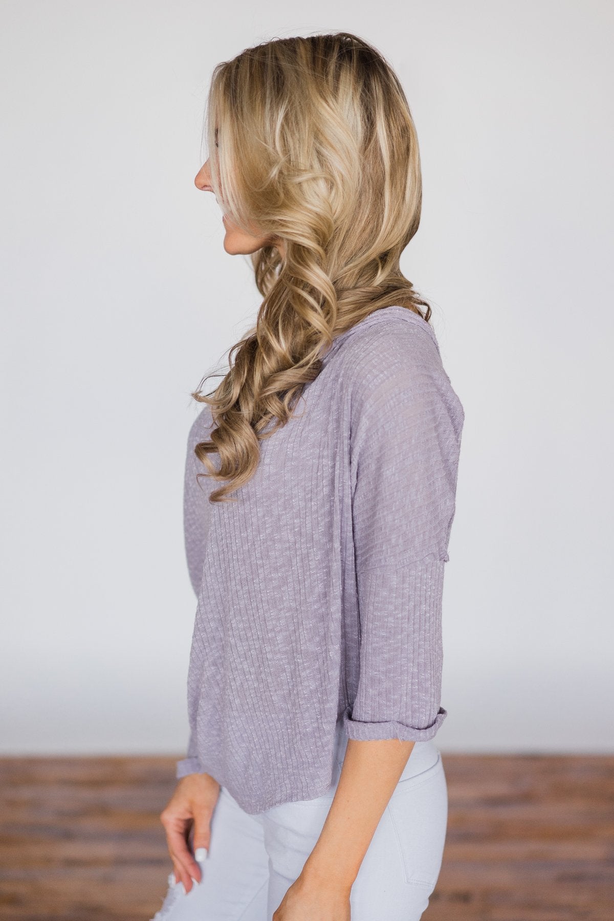 Cozy in Spring Lavender Knot Top