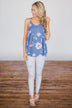 Lucky Blue Floral Tank Top