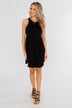Solid Black Pocket Dress